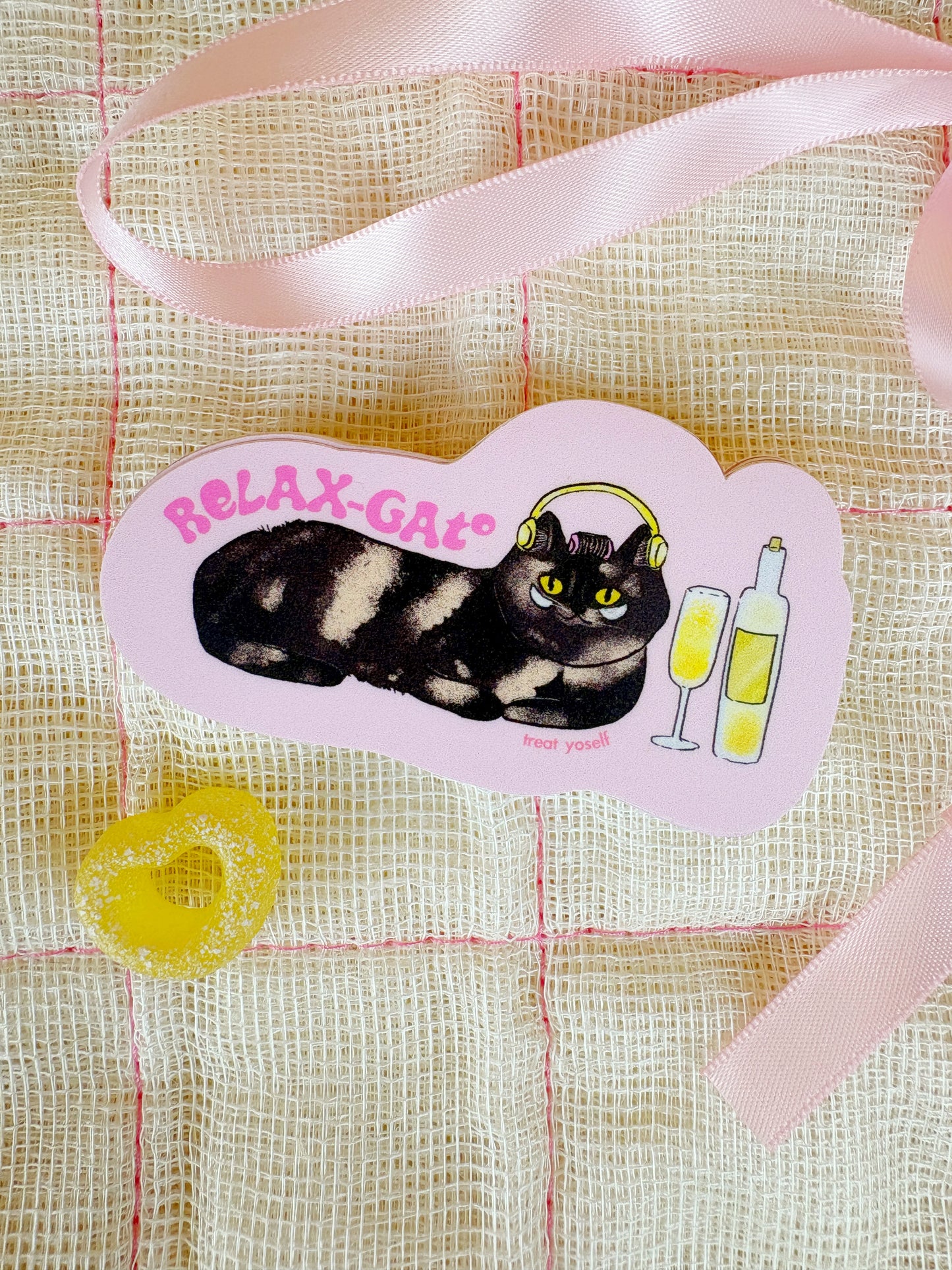 Relax Gato Tortie Cat Sticker