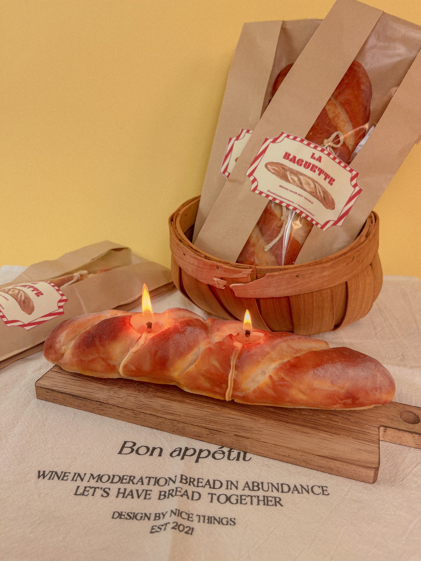 Long Baguette Candle