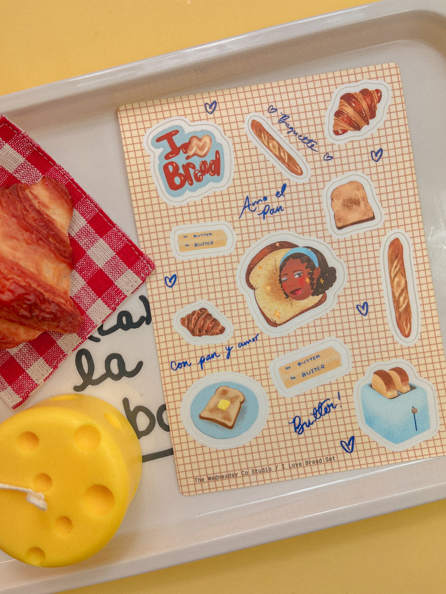 I Love Bread Vinyl Sticker Sheet