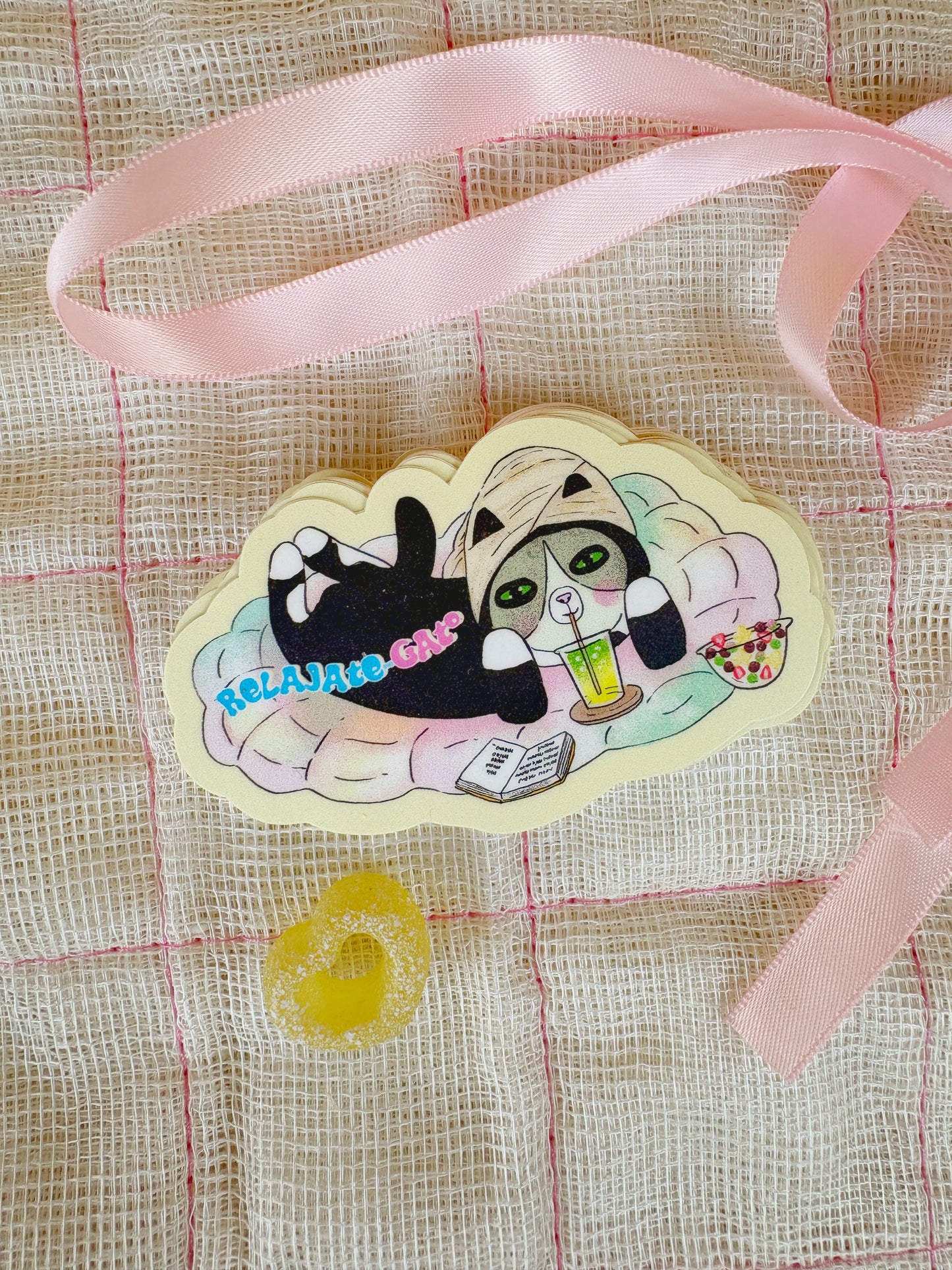 Relajate Gato Tuxedo Mask Cat Sticker