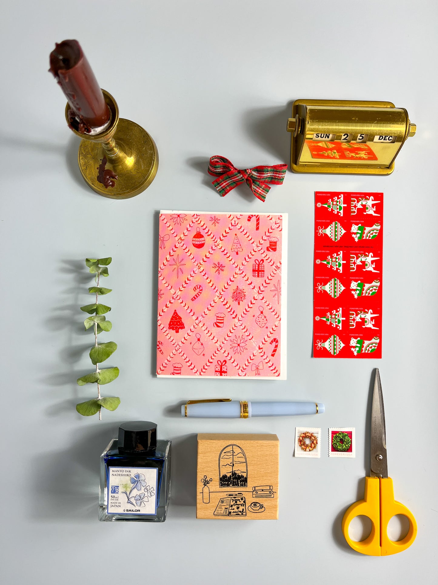 Pink Christmas Greeting Card