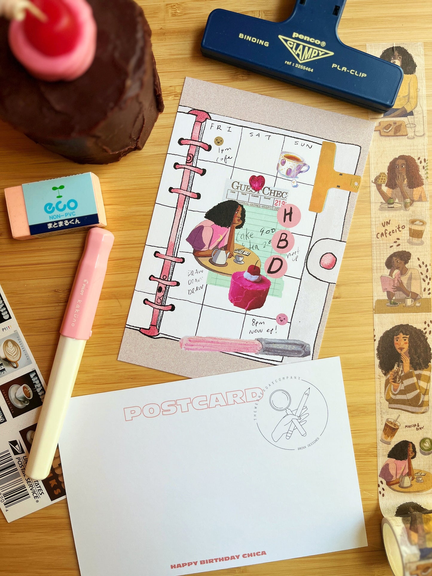 Journal Chica Birthday Postcard // Journal Themed Postcard // Stationery Cute Postcard