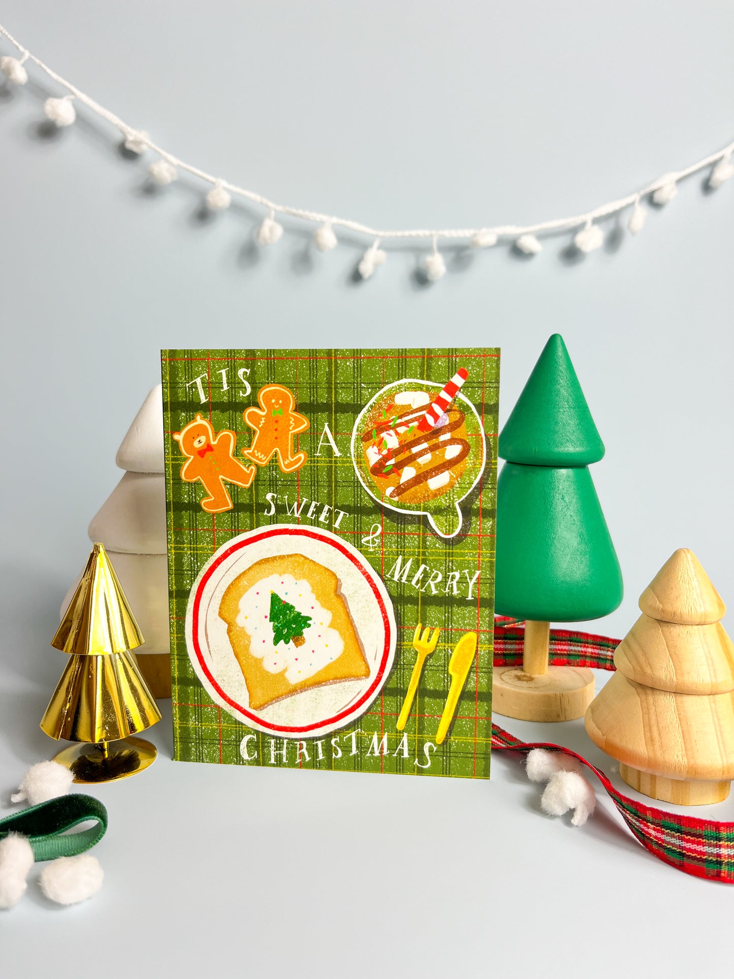 Tis A Sweet & Merry Christmas Greeting Card