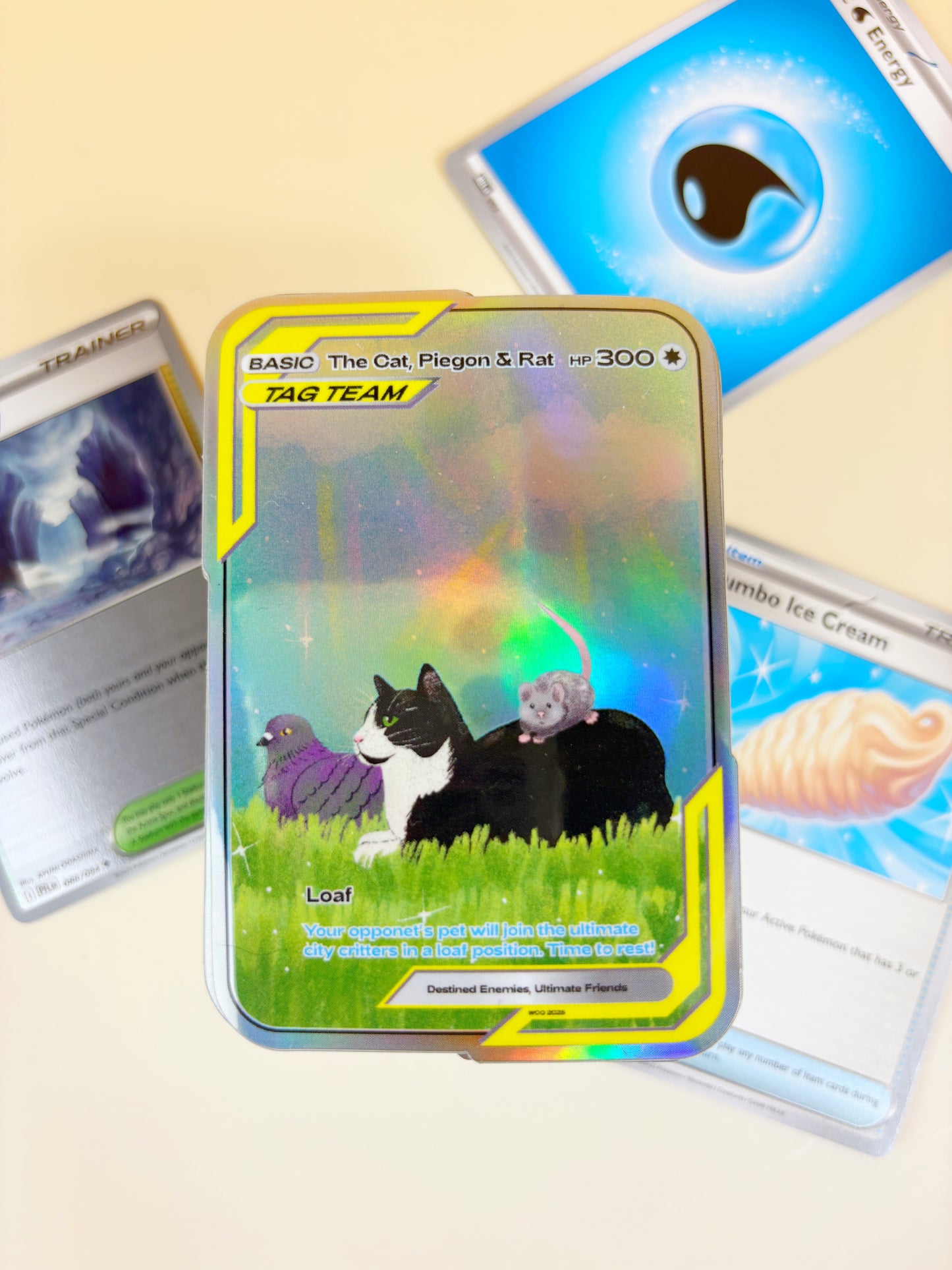 The Cat, Pigeon & Rat Pokemon Inspired Sticker