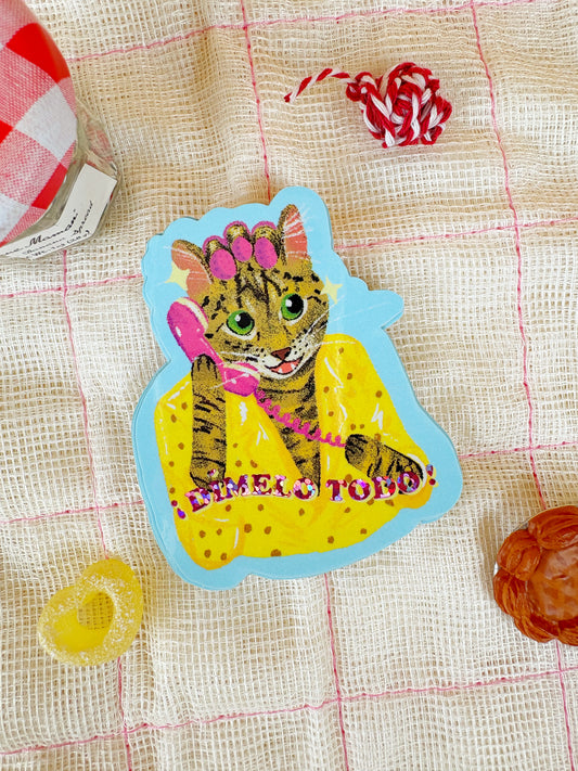 ¡Dímelo Todo! Tabby Cat Chatty Sticker