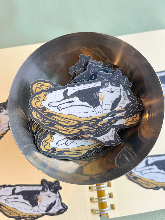 The World is a Cat's Oyster Sticker