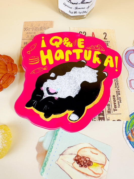 Que Hartura! I’m so full Cat Sticker