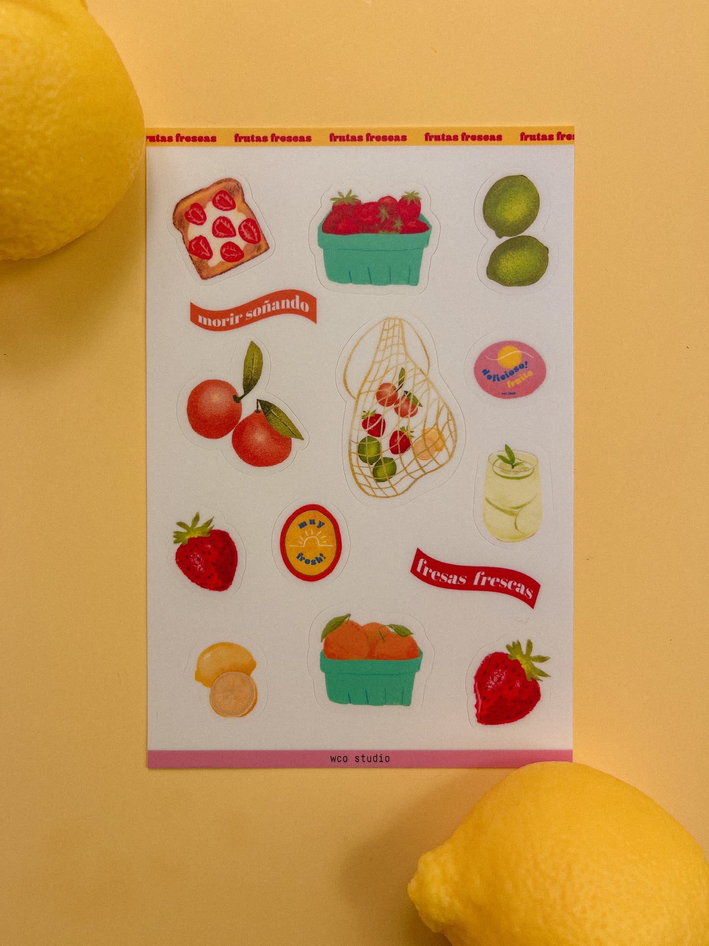 Frutas Frescas Fresh Fruit Vinyl Sticker Sheet