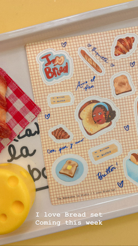 I Love Bread Vinyl Sticker Sheet