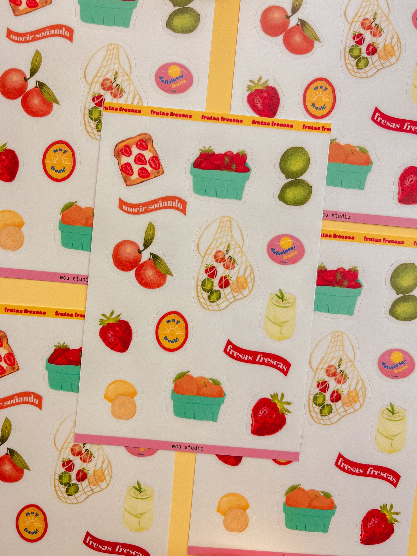 Frutas Frescas Fresh Fruit Vinyl Sticker Sheet