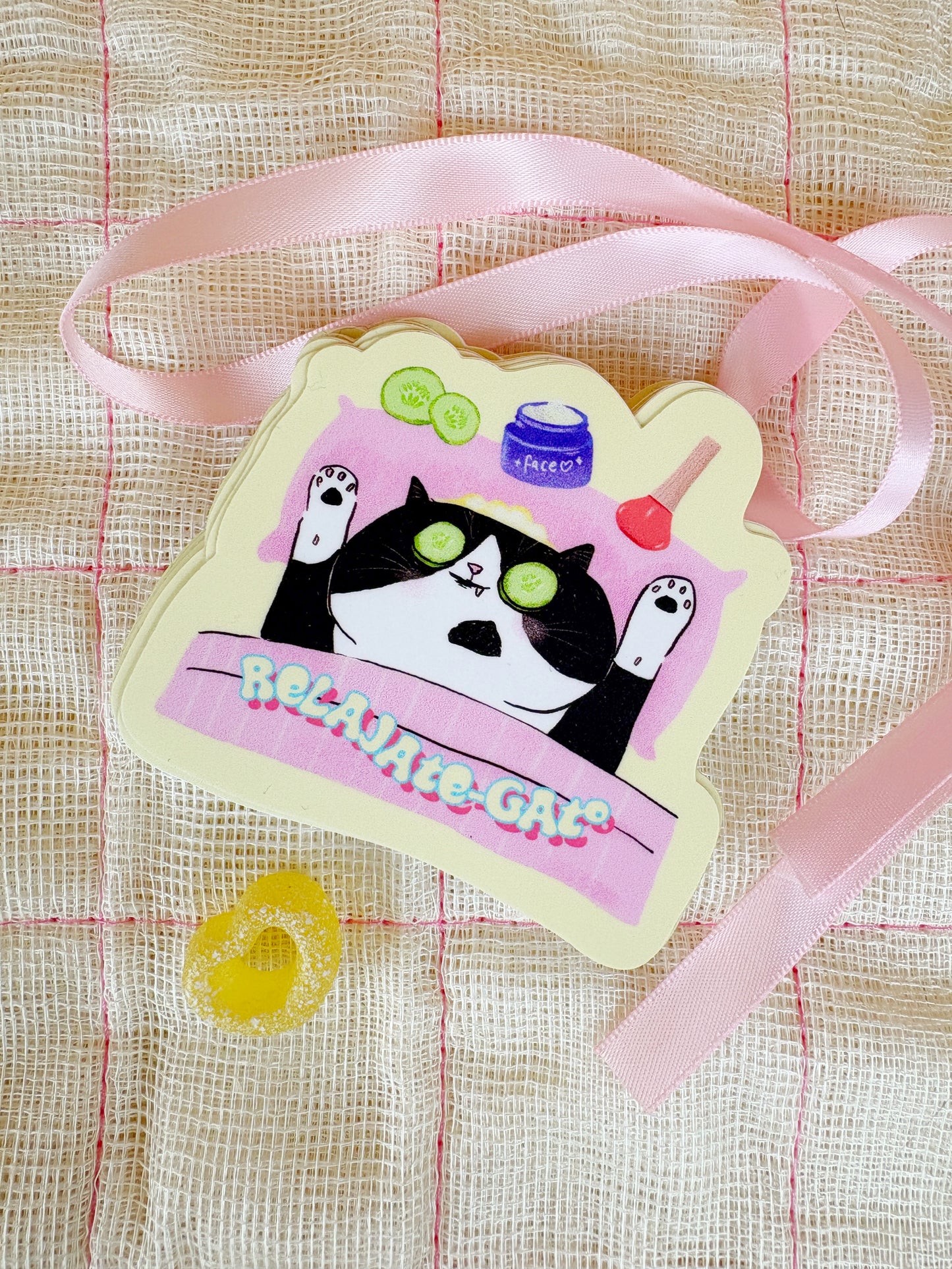 Relajate Gato Tuxedo Cat Sticker