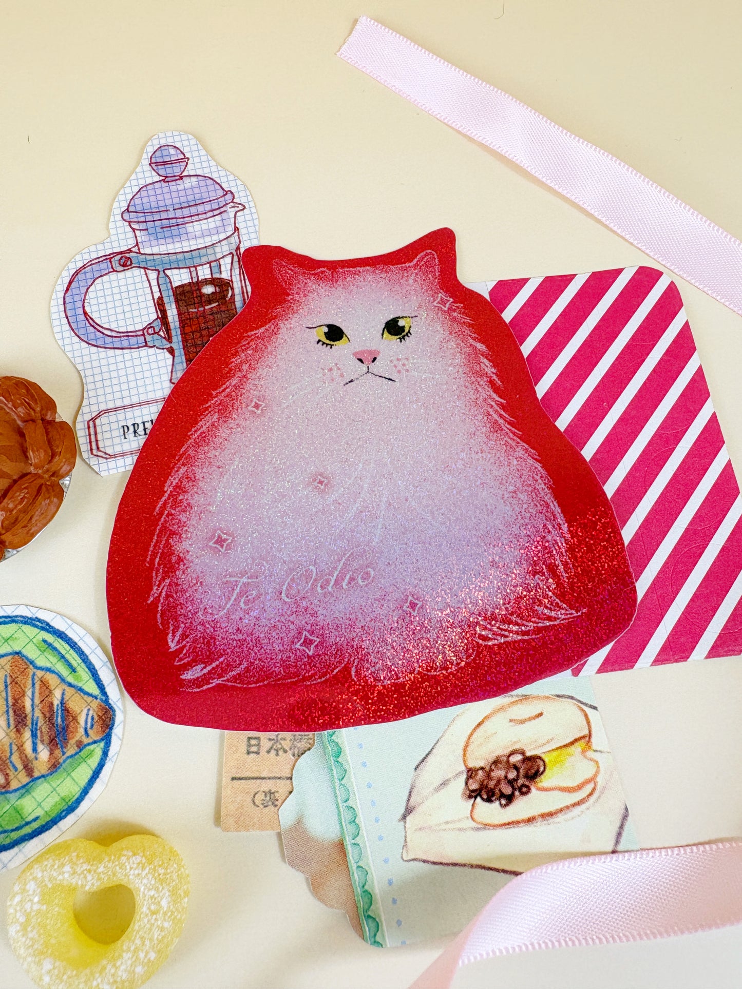 Te Odio Fluffy White Cat Sticker