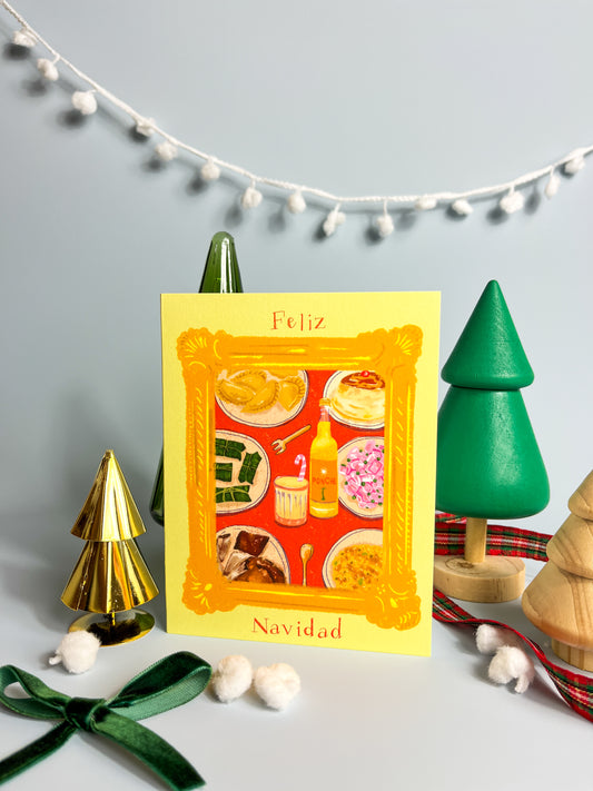 Noche Buena Feliz Navidad Greeting Card