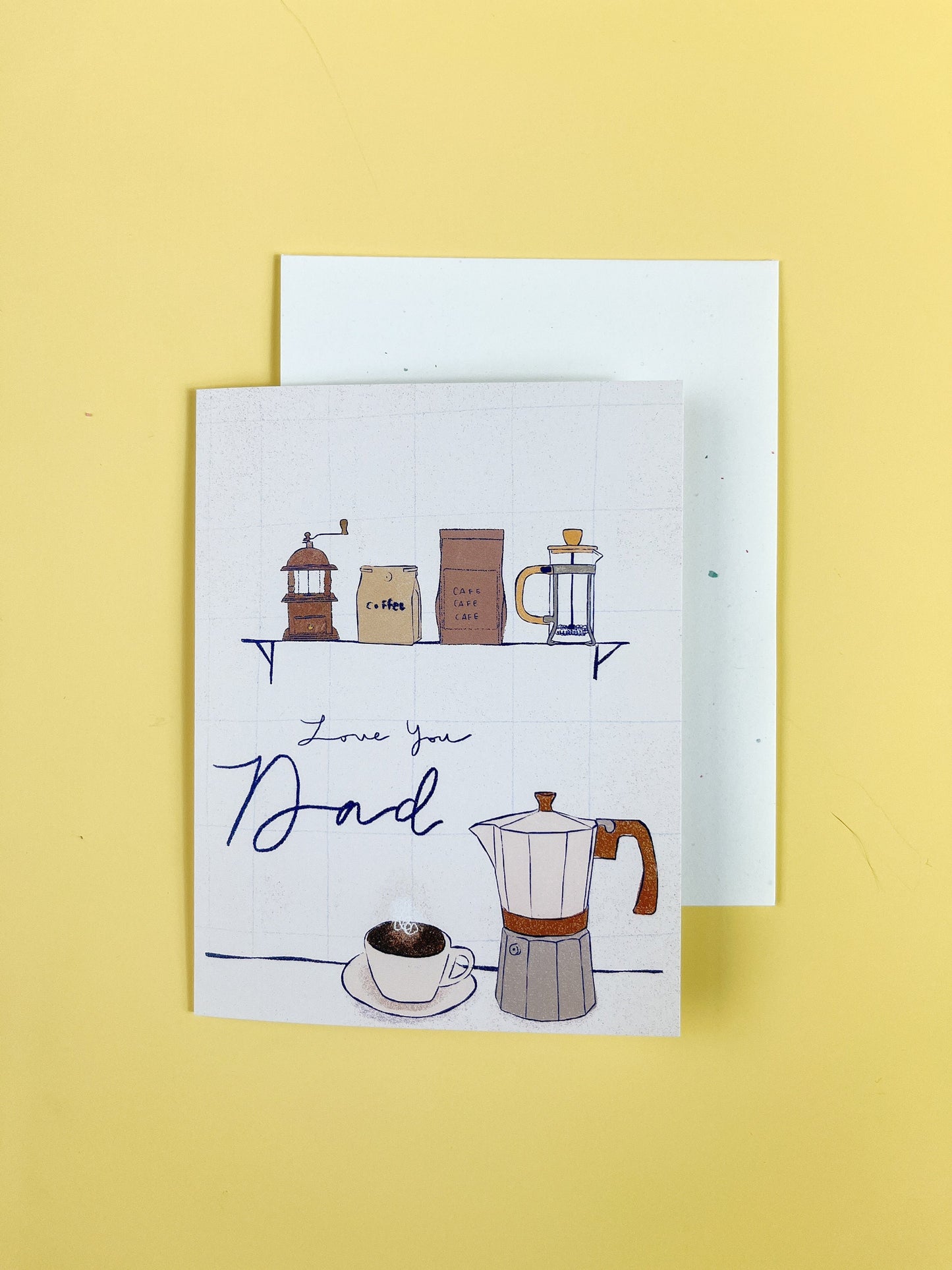 Love You Dad Greeting Card // Happy Fathers Day Greeting Card // Coffee for Dad