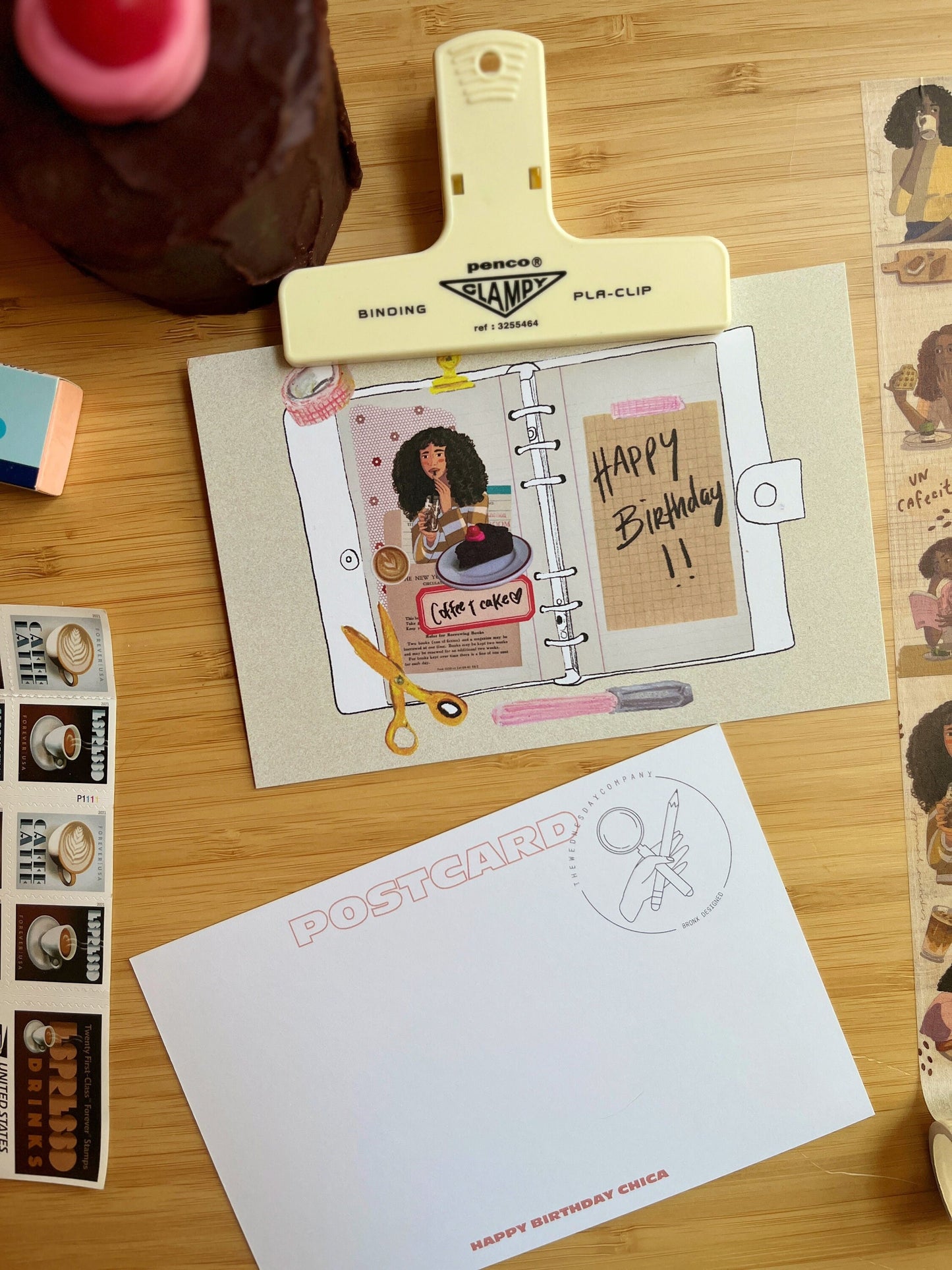 Journal Chica Birthday Postcard // Journal Themed Postcard // Stationery Cute Postcard