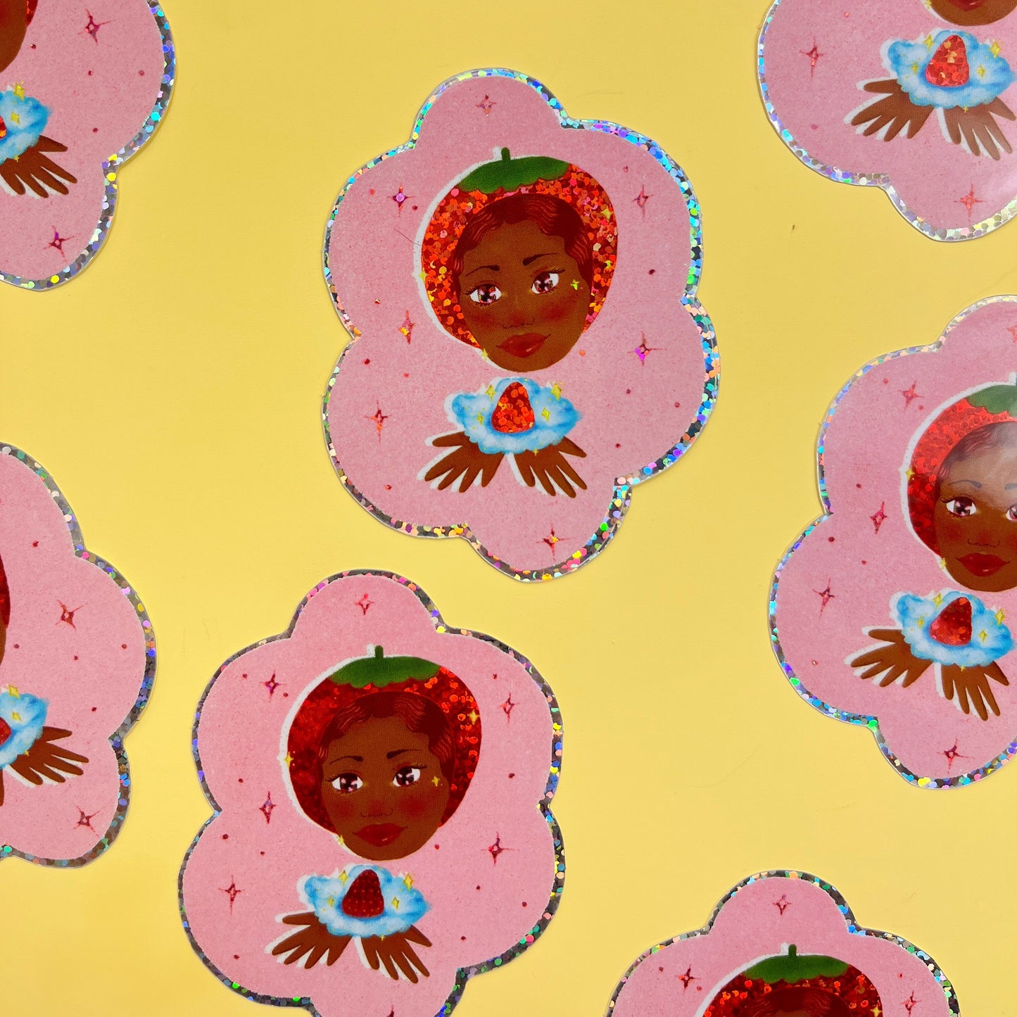 Berry Chica Glitter Sticker Flake