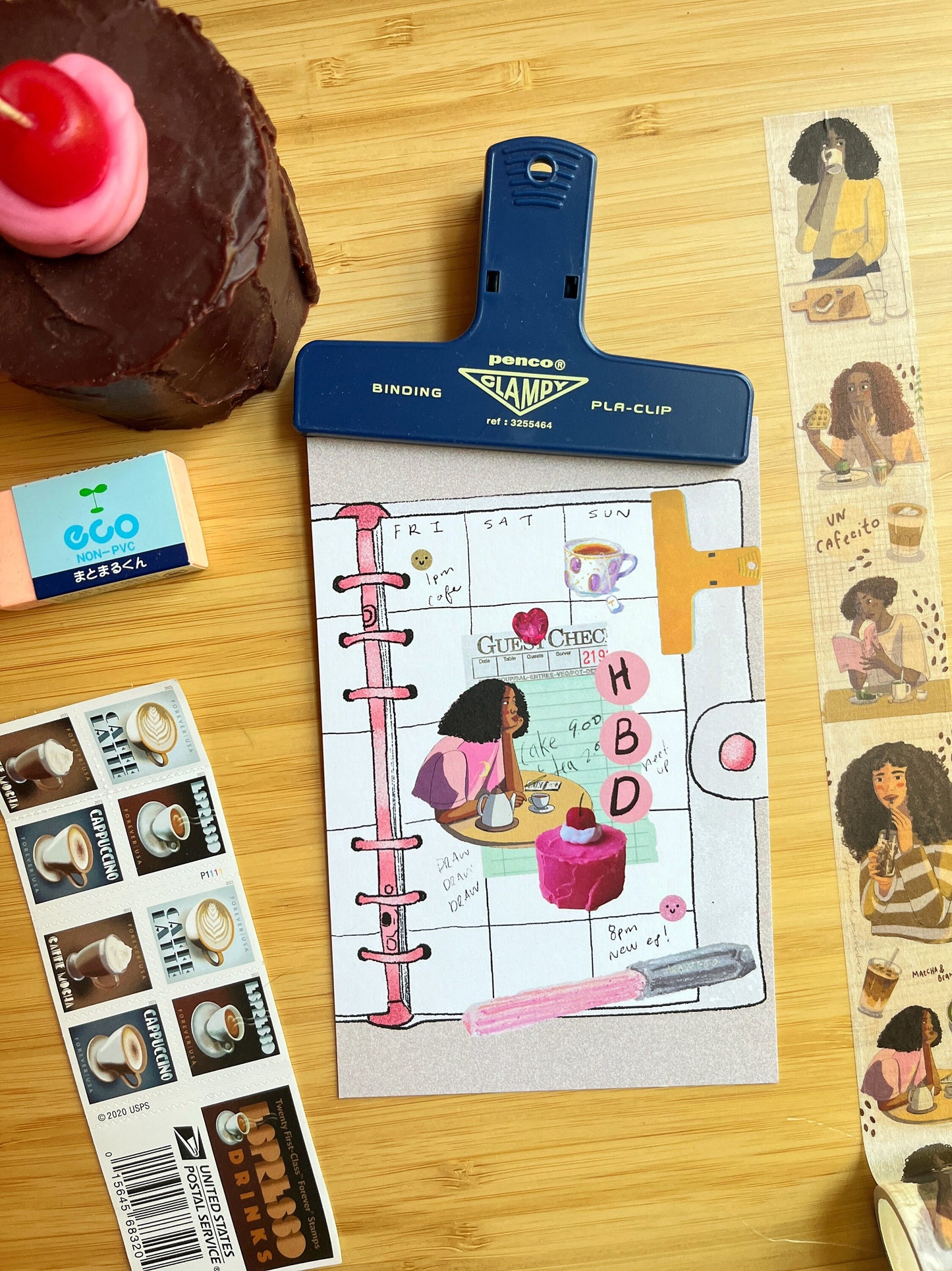 Journal Chica Birthday Postcard // Journal Themed Postcard // Stationery Cute Postcard