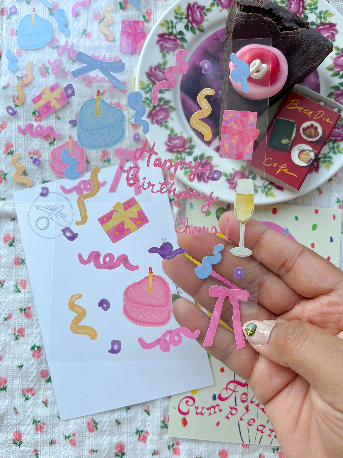 Happy Birthday Glitter Deco Sticker Set