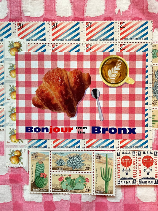 Bonjour from the Bronx Postcard